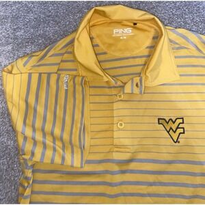 PING Golf Polo Shirt‎ Mens Medium WVU Sensorcool West Virginia Mountaineers NCAA
